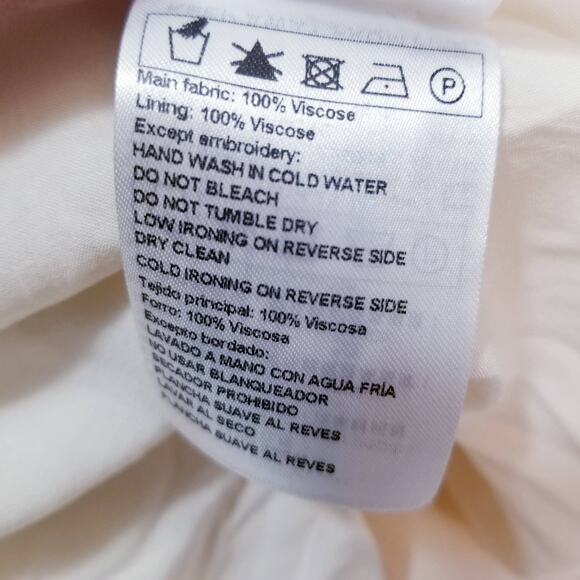 Ba&sh Cream Embroidered Bell Sleeves Lady Dress - Picture 12 of 13